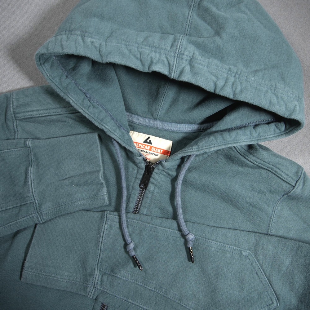 American Giant Classic Full Zip Cotton Fleece Women Hoodie XL Heavy Weight Work